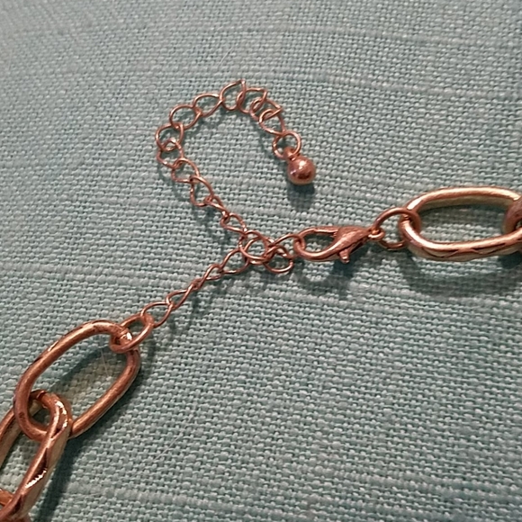 Necklace brushed gold Paperclip Chain 2 strand NEW - Picture 4 of 4